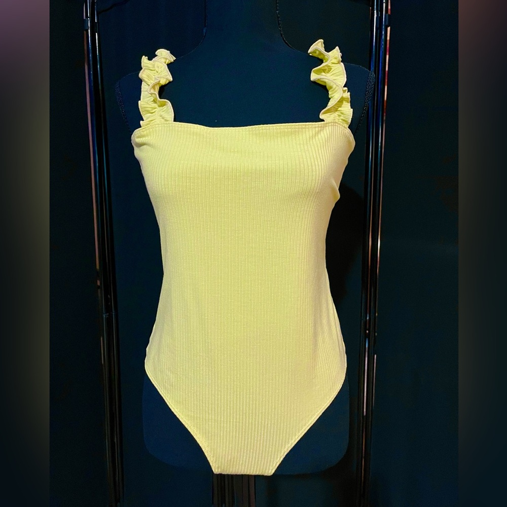 Ruffle strap bodysuit